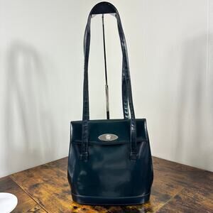 Gianni Versace Medusa Teal Patent Leather Shoulder Bag